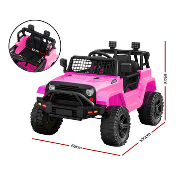Rigo Kids Electric Ride On Car Jeep Toy Cars Remote 12V Pink - 0