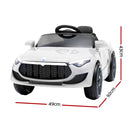 Rigo Kids Electric Ride On Car Cars Music Headlight Remote Control 12V White-2