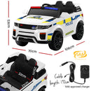 Rigo Kids Electric Ride On Patrol Police Car Horn Music Remote White-2