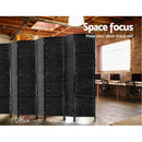 Artiss 8 Panel Room Divider Screen Privacy Timber Foldable Dividers Stand Black-4