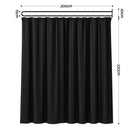 Artiss Room Divider Wall Mounted Hanging Curtain Partition Screen Black 200x220cm-3