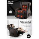 Artiss Recliner Chair Lift Assist Heated Massage Chair Velvet Rukwa-6