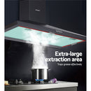 Devanti 900mm Range Hood 90cm Rangehood Black-6