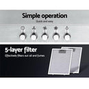 Devanti 900mm Range Hood 90cm Rangehood Stainless Steel-4