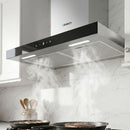 Devanti 600mm Range Hood 60cm Rangehood Glass Stainless Steel-1