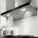 Devanti 900mm Range Hood 90cm Rangehood Glass Stainless Steel-1