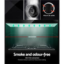 Devanti 900mm Range Hood 90cm Rangehood Glass Stainless Steel-4