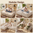Artiss Double Chaise Lounge Sofa 2-Seater Modular Sofa Lounge Chair Couch Beige-3