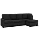 Artiss Modular Sofa Chaise Set 5-seater Dark Grey-1