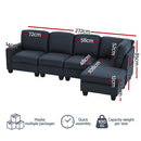 Artiss Modular Sofa Chaise Set 5-seater Dark Grey-2