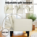 Artiss Sofa Bed 3 Seater Tufted Faux Linen Beige-4