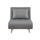 Artiss Sofa Bed Convertible Couch Recliner Lounge Chair Linen Grey-3