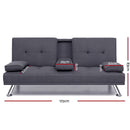 Artiss Sofa Bed 175CM Dark Grey Fabric-2