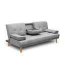Artiss Sofa Bed 188CM Grey Faux Linen-1