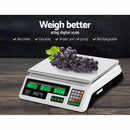 Emajin Scales Digital Kitchen 40KG Weighing Scales Platform Scales White LCD-3