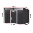 Giantz Garden Shed Outdoor Storage 2.60x1.95M Tool Sheds Workshop House Shelter-2