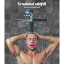 Cefito 8'' Rain Shower Head Wall Arm Square High Pressure Black-4