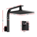 Cefito 8'' Rain Shower Head Wall Arm Square High Pressure Mixer Tap Black-2
