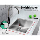 Cefito Kitchen Sink 44X44CM Stainless Steel Basin Single Bowl Silver-4