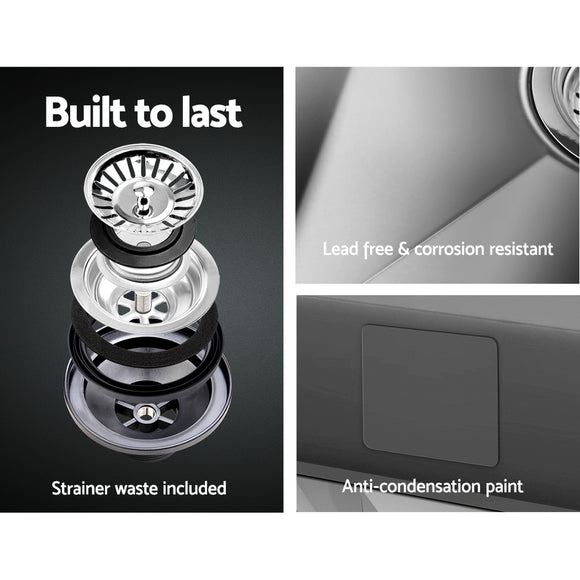 Cefito Kitchen Sink 44X44CM Stainless Steel Basin Single Bowl Silver