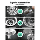 Cefito Kitchen Sink 53X50CM Stainless Steel Basin Single Bowl Silver-4