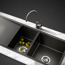 Cefito Kitchen Sink 100X45CM Stainless Steel Basin Double Bowl Nano Black-8