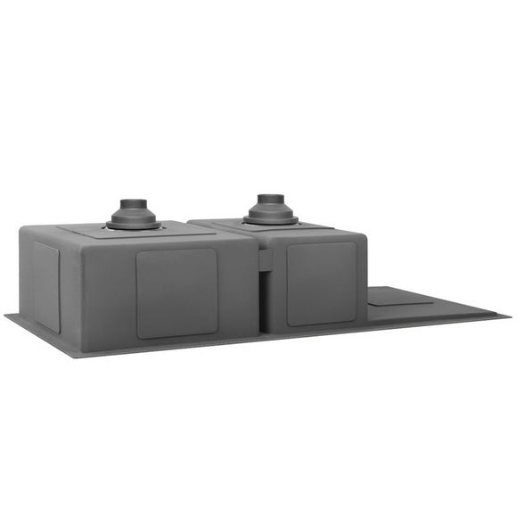 Cefito Kitchen Sink 100X45CM Stainless Steel Basin Double Bowl Nano Black