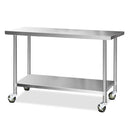 Cefito 304 Stainless Steel Kitchen Benches Work Bench Food Prep Table with Wheels 1524MM x 610MM-1