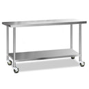 Cefito 304 Stainless Steel Kitchen Benches Work Bench Food Prep Table with Wheels 1829MM x 610MM-1