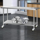 Cefito 430 Stainless Steel Kitchen Benches Work Bench Food Prep Table with Wheels 1829MM x 610MM-8