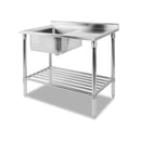 Cefito 100x60cm Commercial Stainless Steel Sink Kitchen Bench-1