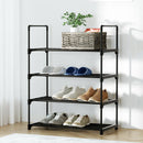 Artiss Shoe Rack Cabinet Stackable 4-tier 12 Pairs Black-1