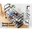 Artiss Shoe Rack 4-tier 16 Pairs Stackable Black-7