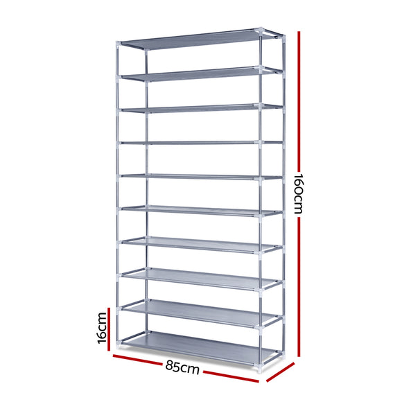 Artiss Shoe Rack Cabinet Stackable 10-Tier Grey