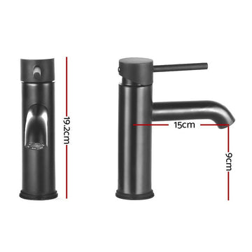 Cefito Bathroom Basin Mixer Tap Round Brass Faucet Vanity Laundry Black - 0