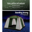 Weisshorn Family Camping Tent 6 Person Hiking Beach Tents Dome Shelter-6