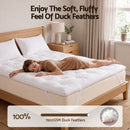 Giselle King Pillow Top Mattress Topper 1300GSM White Duck Feather For Old Bed Upgrade 5cm Thick-4