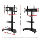 Artiss Mobile TV Stand for 32"-70" TVs Mount Bracket Portable Solid Trolley Cart-4