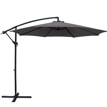 Instahut 3m Outdoor Umbrella Cantilever Beach Garden Patio Charcoal - 0