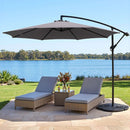 Instahut 3m Outdoor Umbrella Cantilever Beach Garden Patio Grey-1