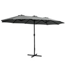 Instahut 4.57m Outdoor Umbrella Beach Pole Garden Tilt Charcoal-1