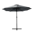Instahut 4.57m Outdoor Umbrella Beach Pole Garden Tilt Charcoal-4