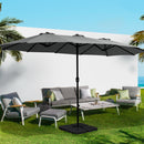 Instahut 4.57m Outdoor Umbrella Beach Pole Garden Tilt Charcoal-8