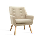 Artiss Armchair Linen Fabric Anne Beige-1