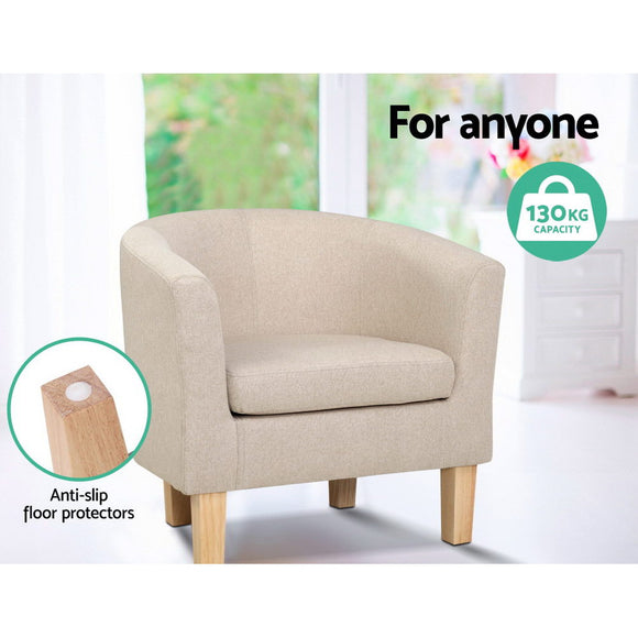 Artiss Armchair Tub Chair Beige Abby