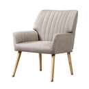 Artiss Armchair Fabric Beige Sebastini-1