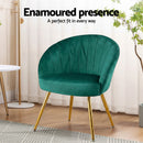 Artiss Armchair Velvet Green Eloise-5