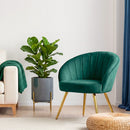 Artiss Armchair Velvet Green Eloise-10