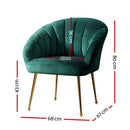 Artiss Armchair Velvet Green Eloise-2