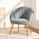 Artiss Armchair Velvet Grey Eloise-1